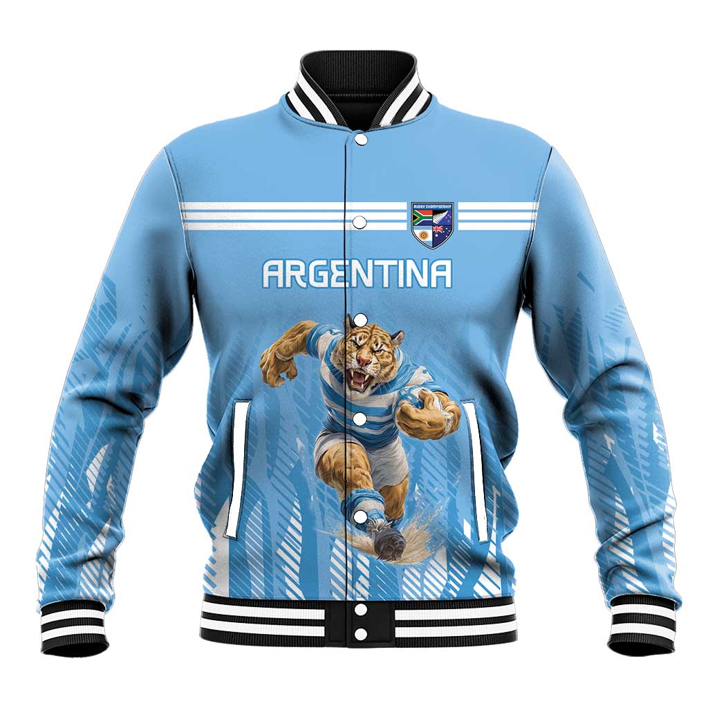 Argentina Rugby Custom Baseball Jacket Glory Be To Pumas - Wonder Print Shop