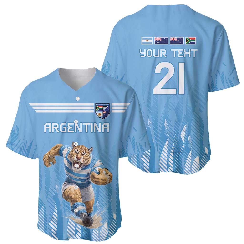 Argentina Rugby Custom Baseball Jersey Glory Be To Pumas - Wonder Print Shop