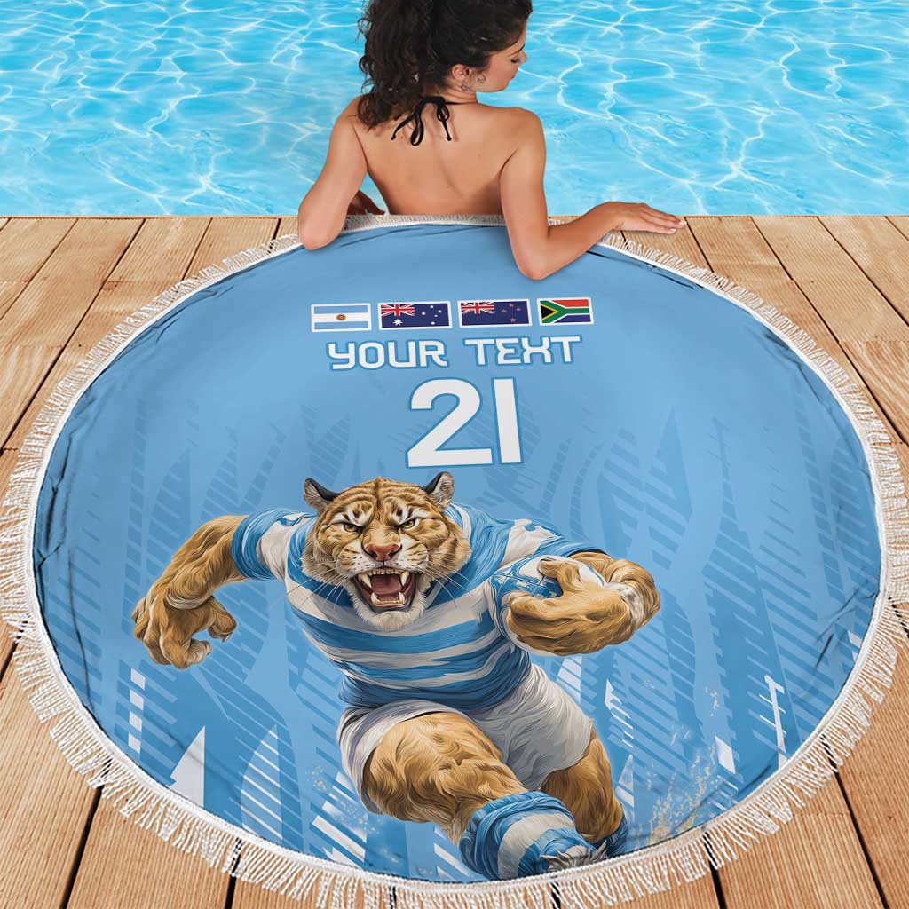 Argentina Rugby Custom Beach Blanket Glory Be To Pumas - Wonder Print Shop