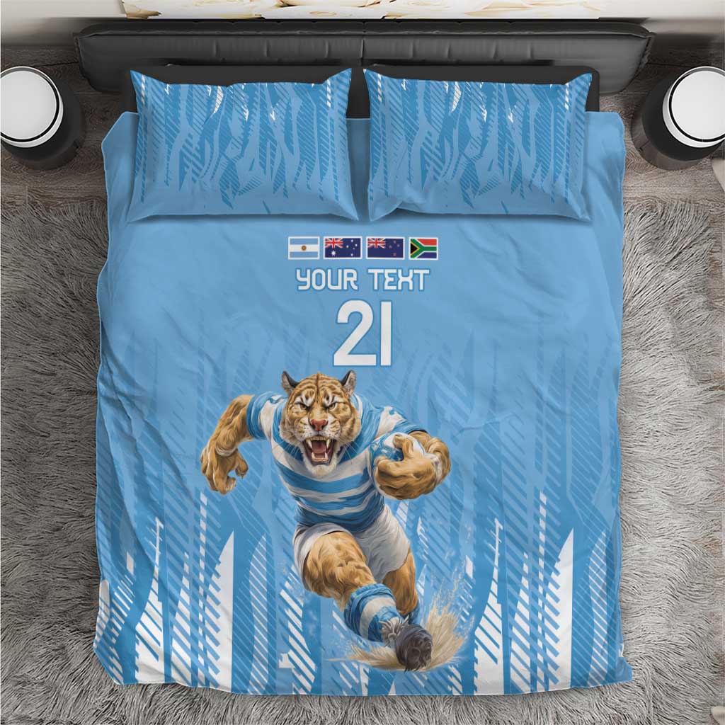 Argentina Rugby Custom Bedding Set Glory Be To Pumas - Wonder Print Shop