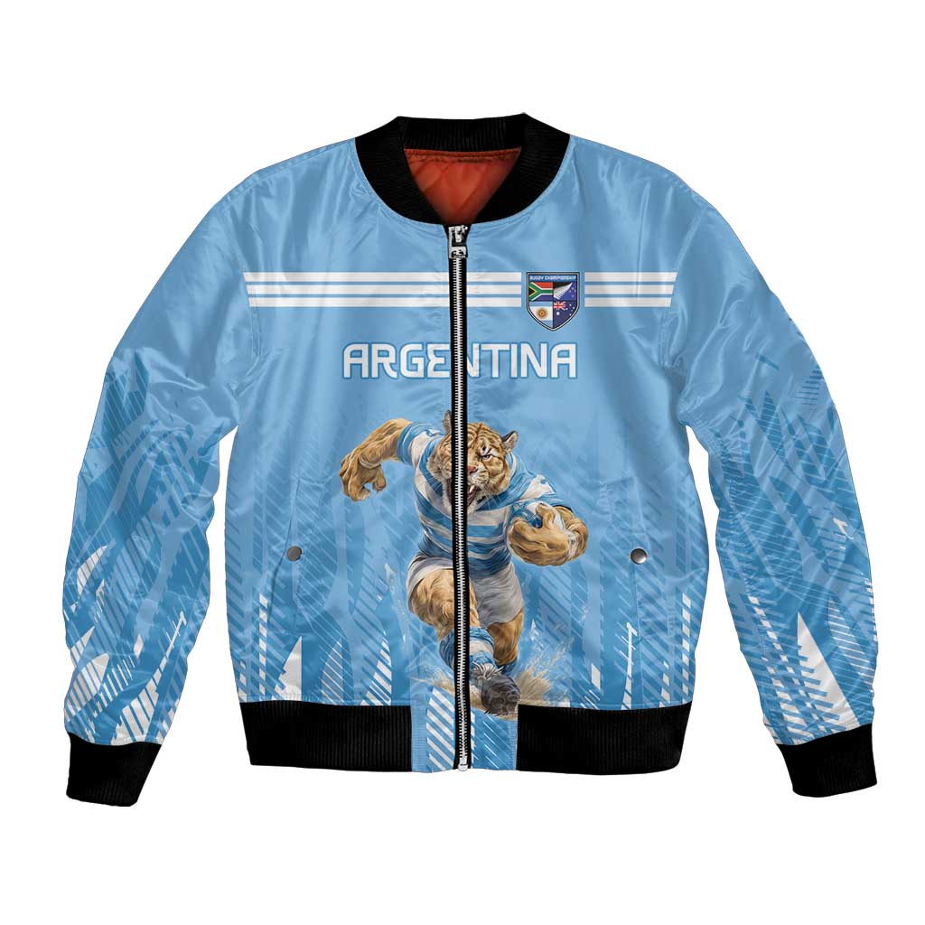 Argentina Rugby Custom Bomber Jacket Glory Be To Pumas - Wonder Print Shop