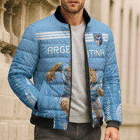 Argentina Rugby Custom Bomber Puffer Jacket Glory Be To Pumas - Wonder Print Shop