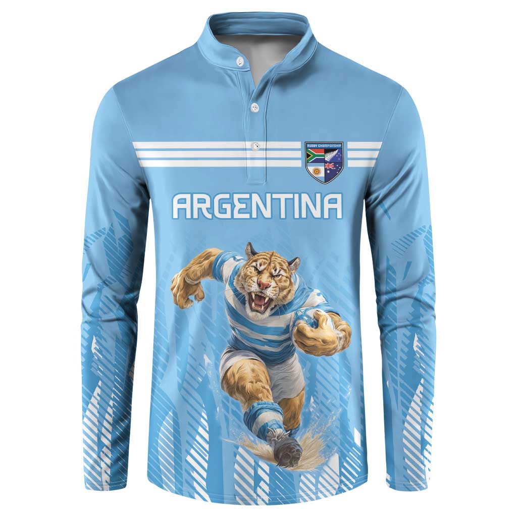 Argentina Rugby Custom Button Sweatshirt Glory Be To Pumas - Wonder Print Shop