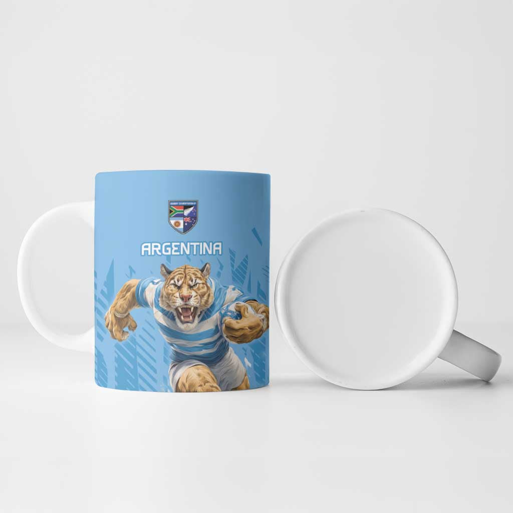 Argentina Rugby Custom Ceramic Mug Glory Be To Pumas - Wonder Print Shop
