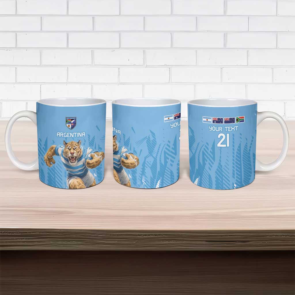 Argentina Rugby Custom Ceramic Mug Glory Be To Pumas - Wonder Print Shop