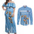 Argentina Rugby Custom Couples Matching Off Shoulder Maxi Dress and Long Sleeve Button Shirt Glory Be To Pumas - Wonder Print Shop