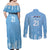 Argentina Rugby Custom Couples Matching Off Shoulder Maxi Dress and Long Sleeve Button Shirt Glory Be To Pumas - Wonder Print Shop