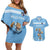 Argentina Rugby Custom Couples Matching Off Shoulder Short Dress and Hawaiian Shirt Glory Be To Pumas - Wonder Print Shop