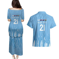 Argentina Rugby Custom Couples Matching Puletasi and Hawaiian Shirt Glory Be To Pumas - Wonder Print Shop