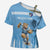 Argentina Rugby Custom Cross Shoulder Shirt Glory Be To Pumas - Wonder Print Shop