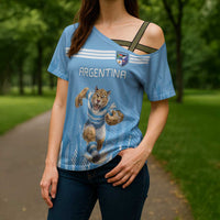 Argentina Rugby Custom Cross Shoulder Shirt Glory Be To Pumas - Wonder Print Shop