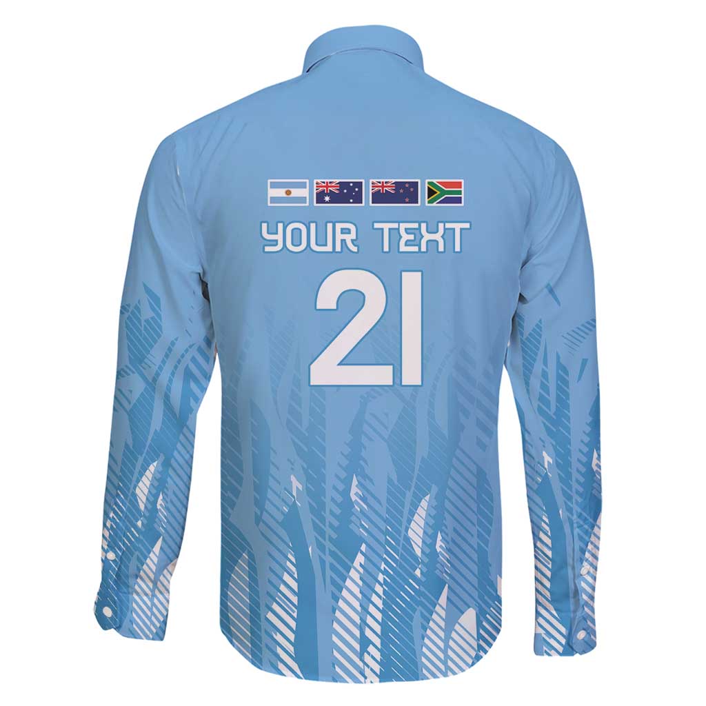 Argentina Rugby Custom Family Matching Off Shoulder Maxi Dress and Hawaiian Shirt Glory Be To Pumas - Wonder Print Shop