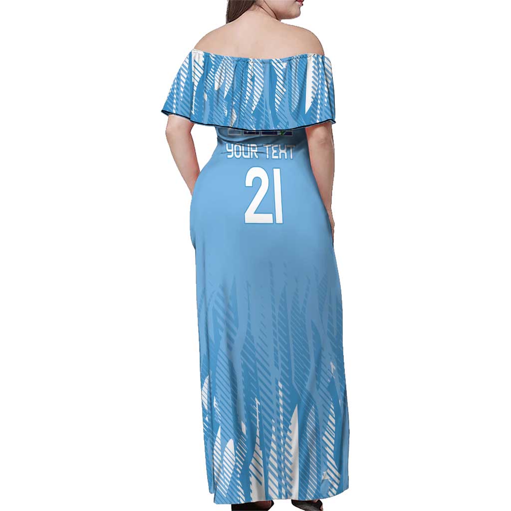 Argentina Rugby Custom Family Matching Off Shoulder Maxi Dress and Hawaiian Shirt Glory Be To Pumas - Wonder Print Shop