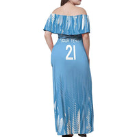 Argentina Rugby Custom Family Matching Off Shoulder Maxi Dress and Hawaiian Shirt Glory Be To Pumas - Wonder Print Shop