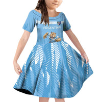 Argentina Rugby Custom Family Matching Off Shoulder Short Dress and Hawaiian Shirt Glory Be To Pumas - Wonder Print Shop