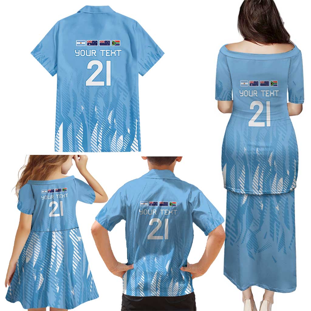 Argentina Rugby Custom Family Matching Puletasi and Hawaiian Shirt Glory Be To Pumas - Wonder Print Shop