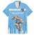 Argentina Rugby Custom Family Matching Short Sleeve Bodycon Dress and Hawaiian Shirt Glory Be To Pumas - Wonder Print Shop