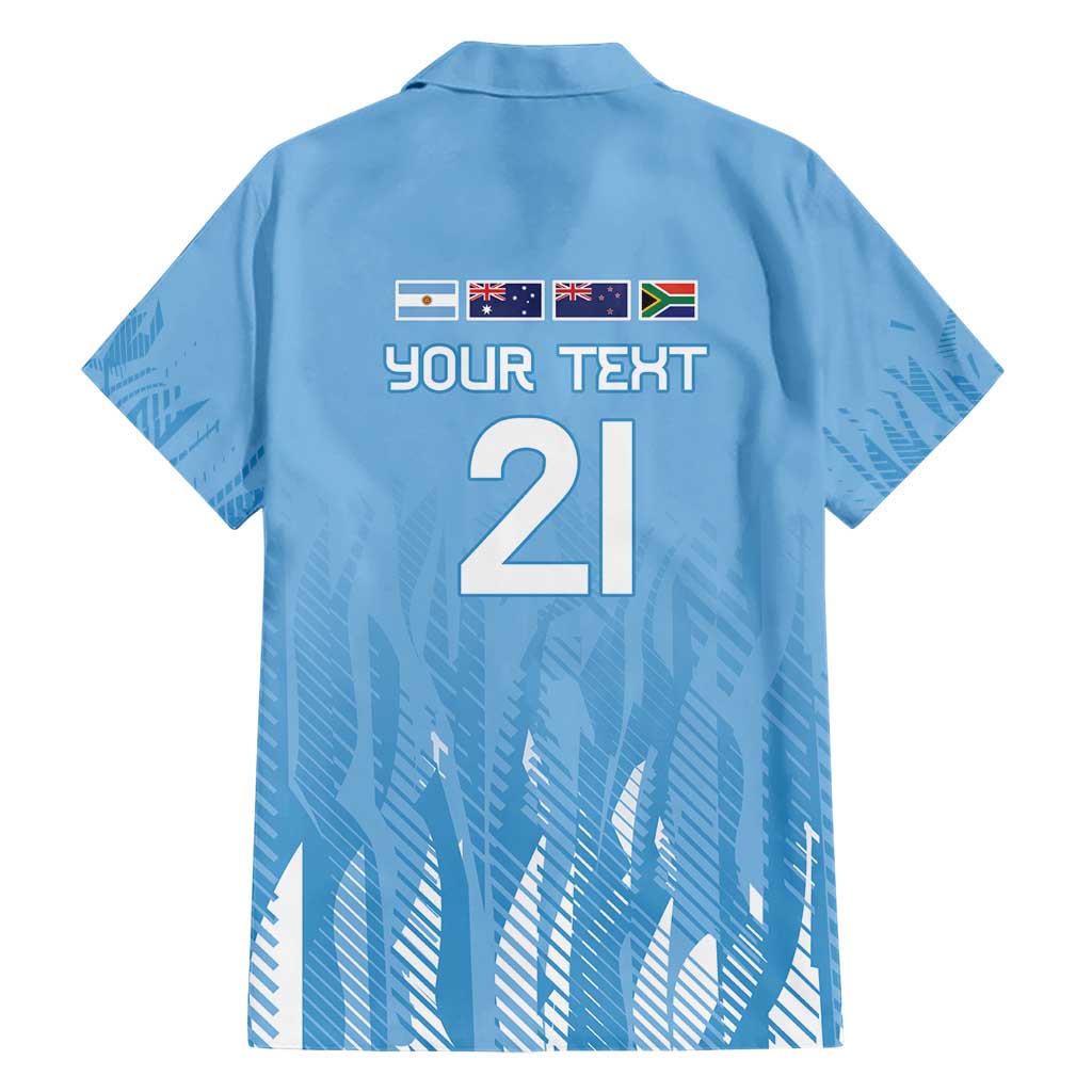 Argentina Rugby Custom Family Matching Short Sleeve Bodycon Dress and Hawaiian Shirt Glory Be To Pumas - Wonder Print Shop