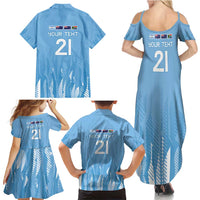 Argentina Rugby Custom Family Matching Summer Maxi Dress and Hawaiian Shirt Glory Be To Pumas - Wonder Print Shop
