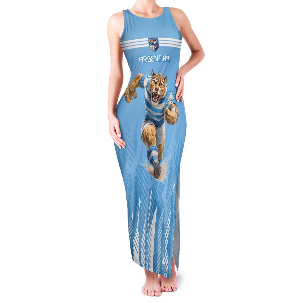 Argentina Rugby Custom Family Matching Tank Maxi Dress and Hawaiian Shirt Glory Be To Pumas - Wonder Print Shop