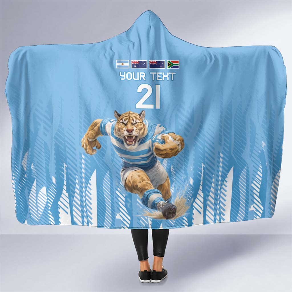 Argentina Rugby Custom Hooded Blanket Glory Be To Pumas - Wonder Print Shop