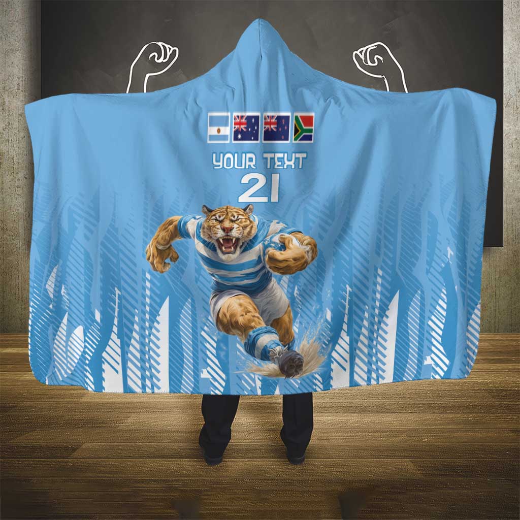 Argentina Rugby Custom Hooded Blanket Glory Be To Pumas - Wonder Print Shop