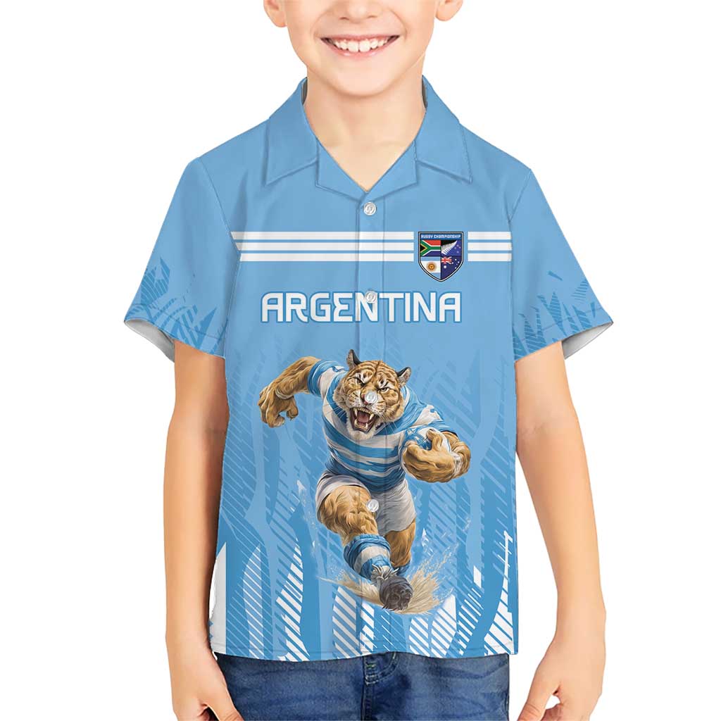 Argentina Rugby Custom Kid Hawaiian Shirt Glory Be To Pumas - Wonder Print Shop