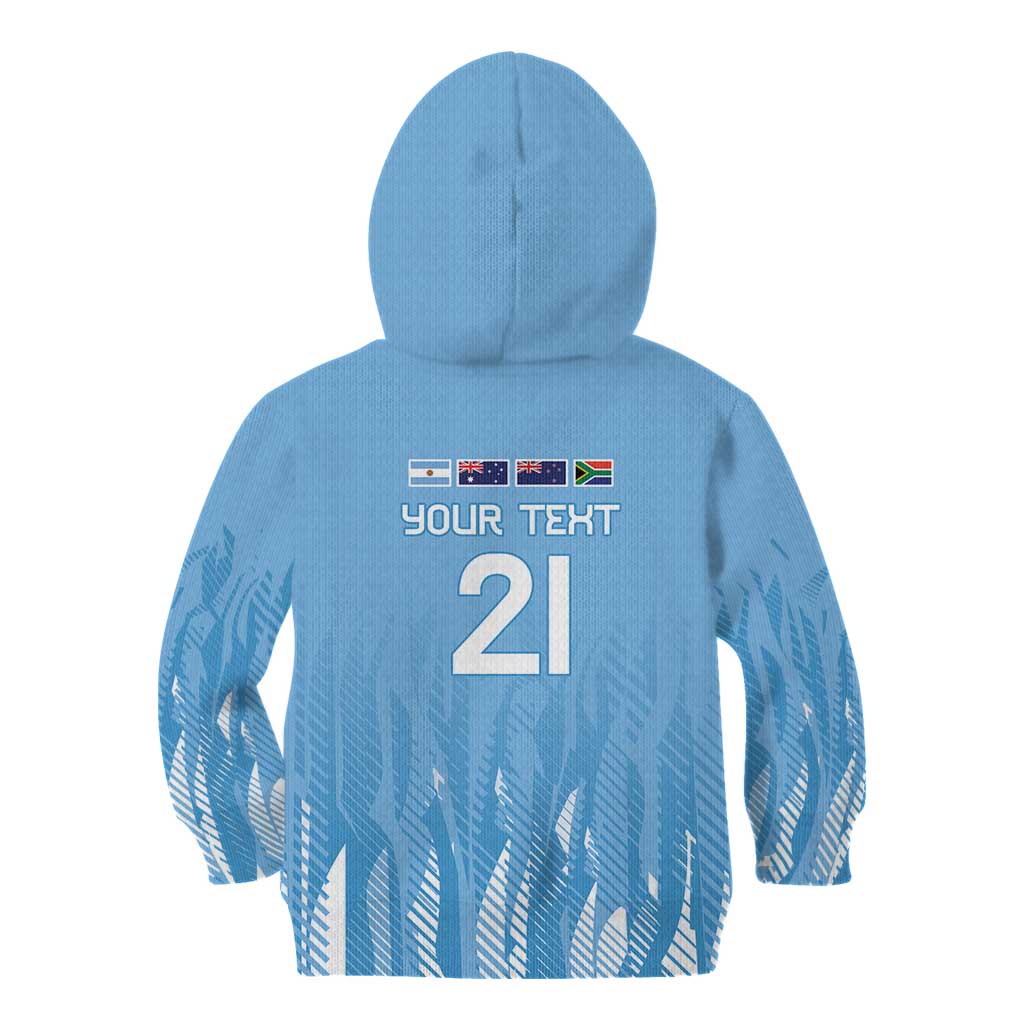 Argentina Rugby Custom Kid Hoodie Glory Be To Pumas - Wonder Print Shop