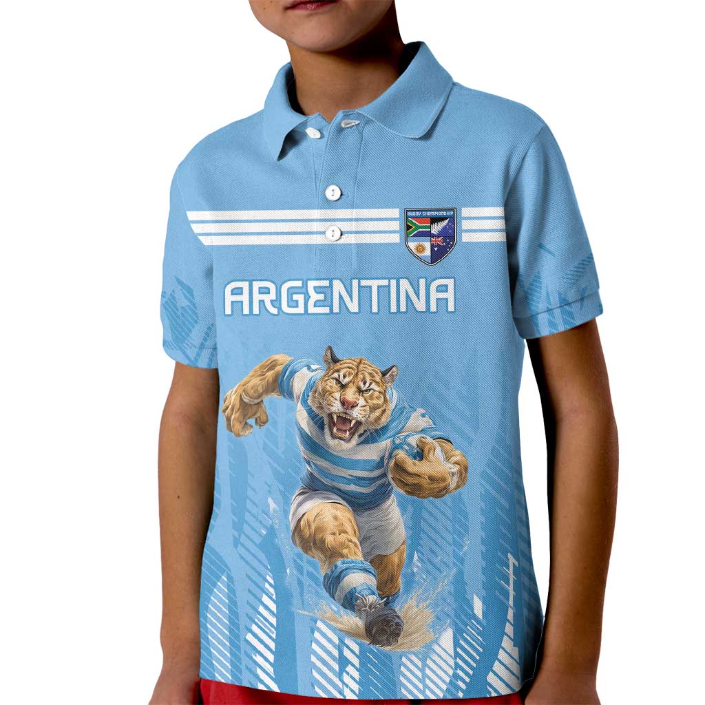 Argentina Rugby Custom Kid Polo Shirt Glory Be To Pumas - Wonder Print Shop