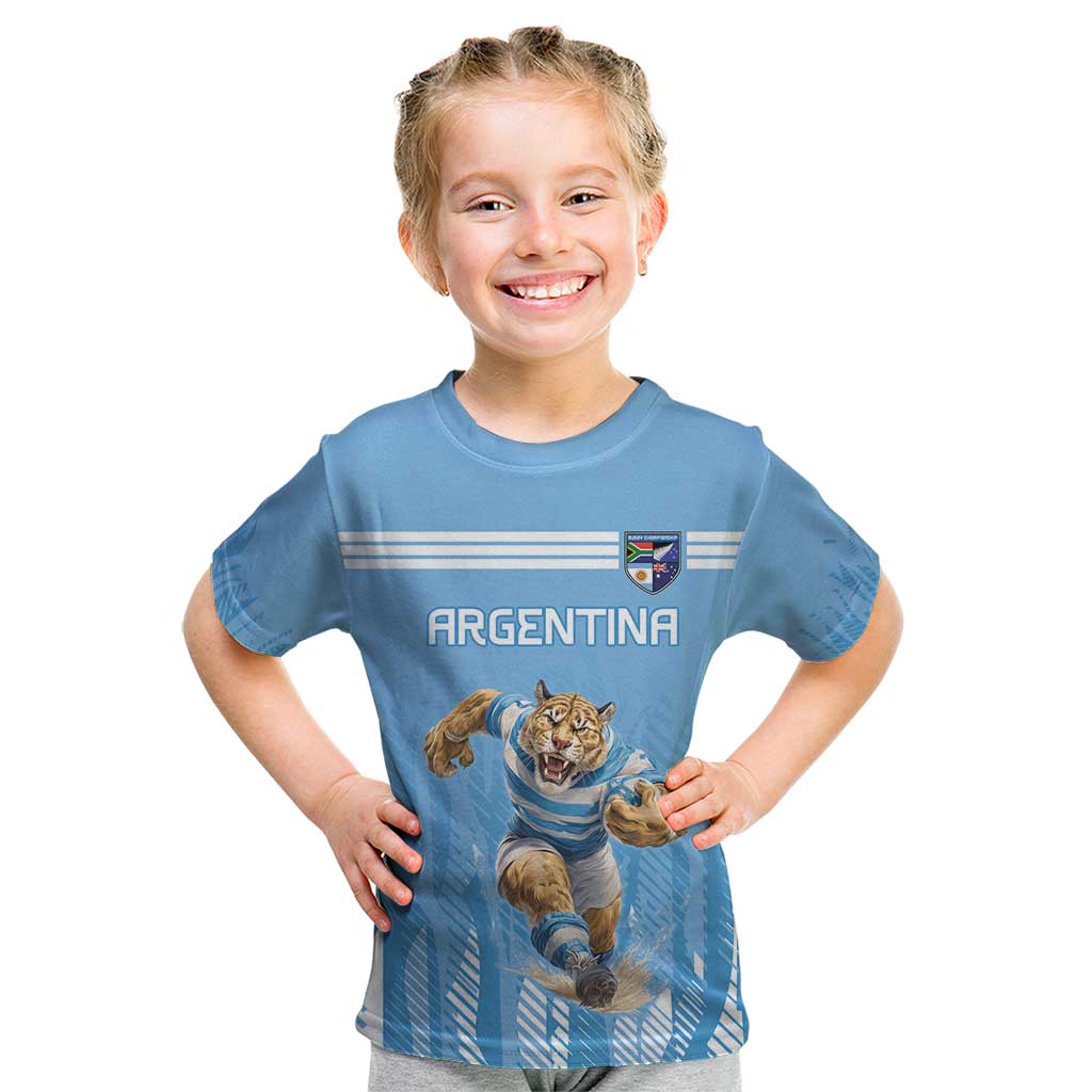 Argentina Rugby Custom Kid T Shirt Glory Be To Pumas - Wonder Print Shop