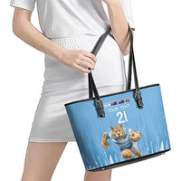 Argentina Rugby Custom Leather Tote Bag Glory Be To Pumas - Wonder Print Shop