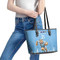 Argentina Rugby Custom Leather Tote Bag Glory Be To Pumas - Wonder Print Shop