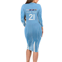 Argentina Rugby Custom Long Sleeve Bodycon Dress Glory Be To Pumas - Wonder Print Shop