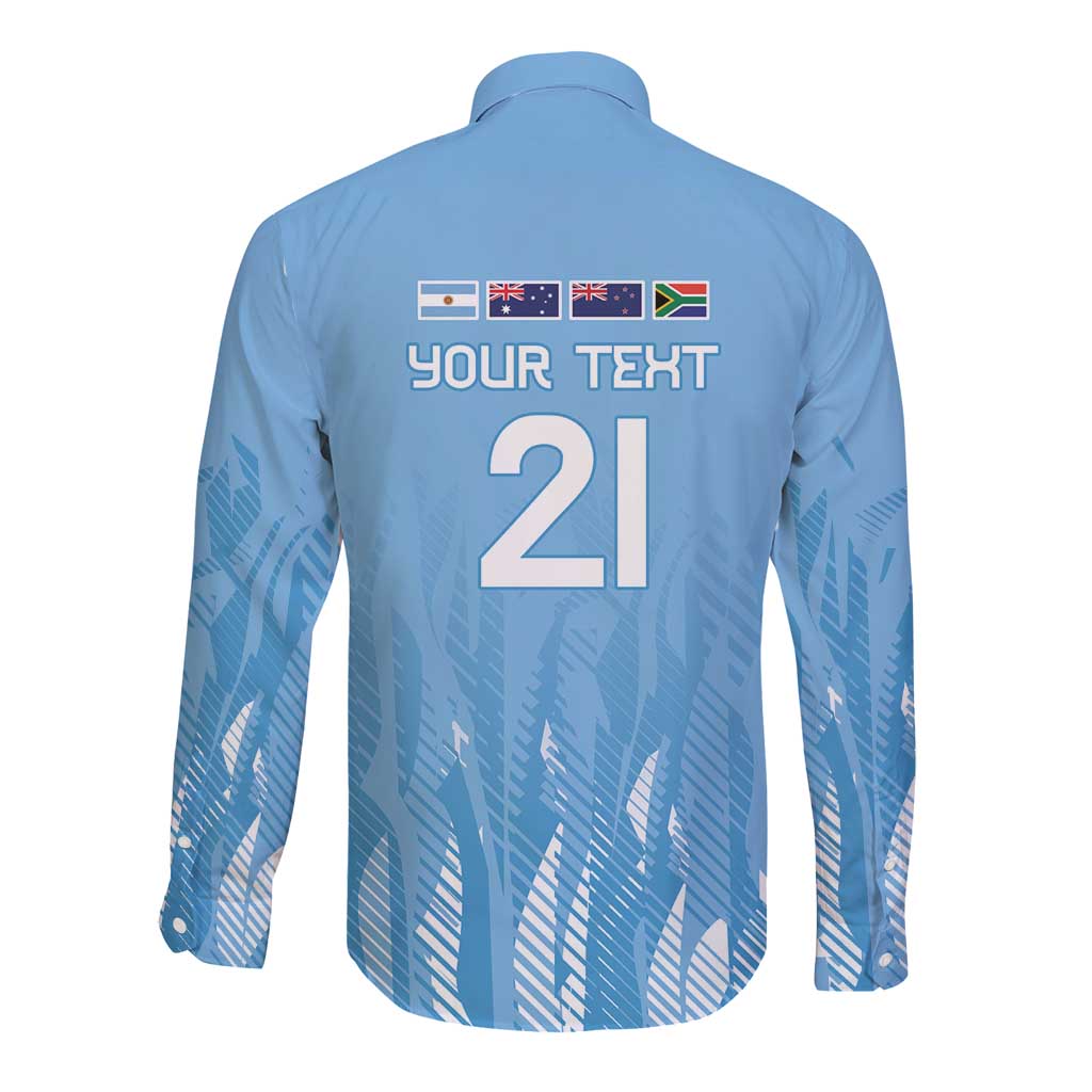 Argentina Rugby Custom Long Sleeve Button Shirt Glory Be To Pumas - Wonder Print Shop