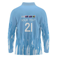 Argentina Rugby Custom Long Sleeve Polo Shirt Glory Be To Pumas - Wonder Print Shop