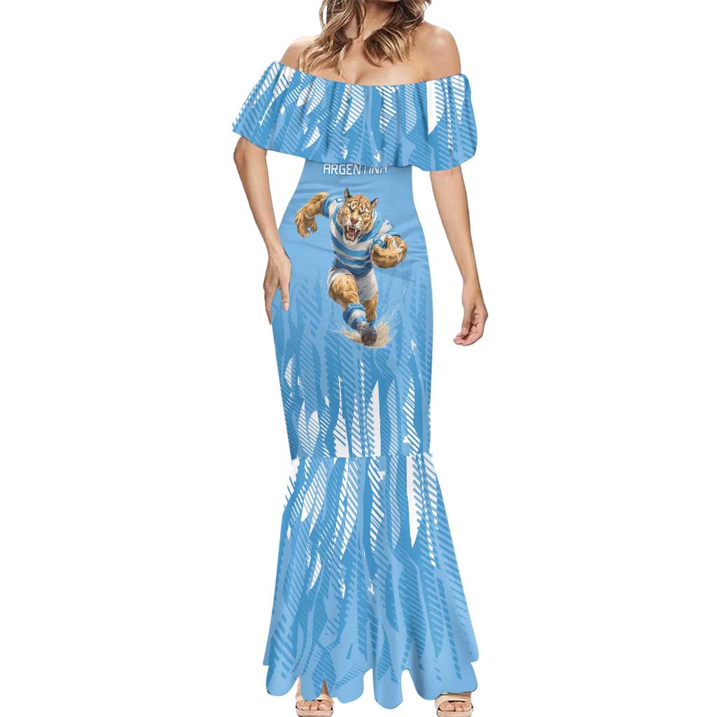 Argentina Rugby Custom Mermaid Dress Glory Be To Pumas - Wonder Print Shop