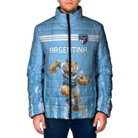 Argentina Rugby Custom Padded Jacket Glory Be To Pumas - Wonder Print Shop