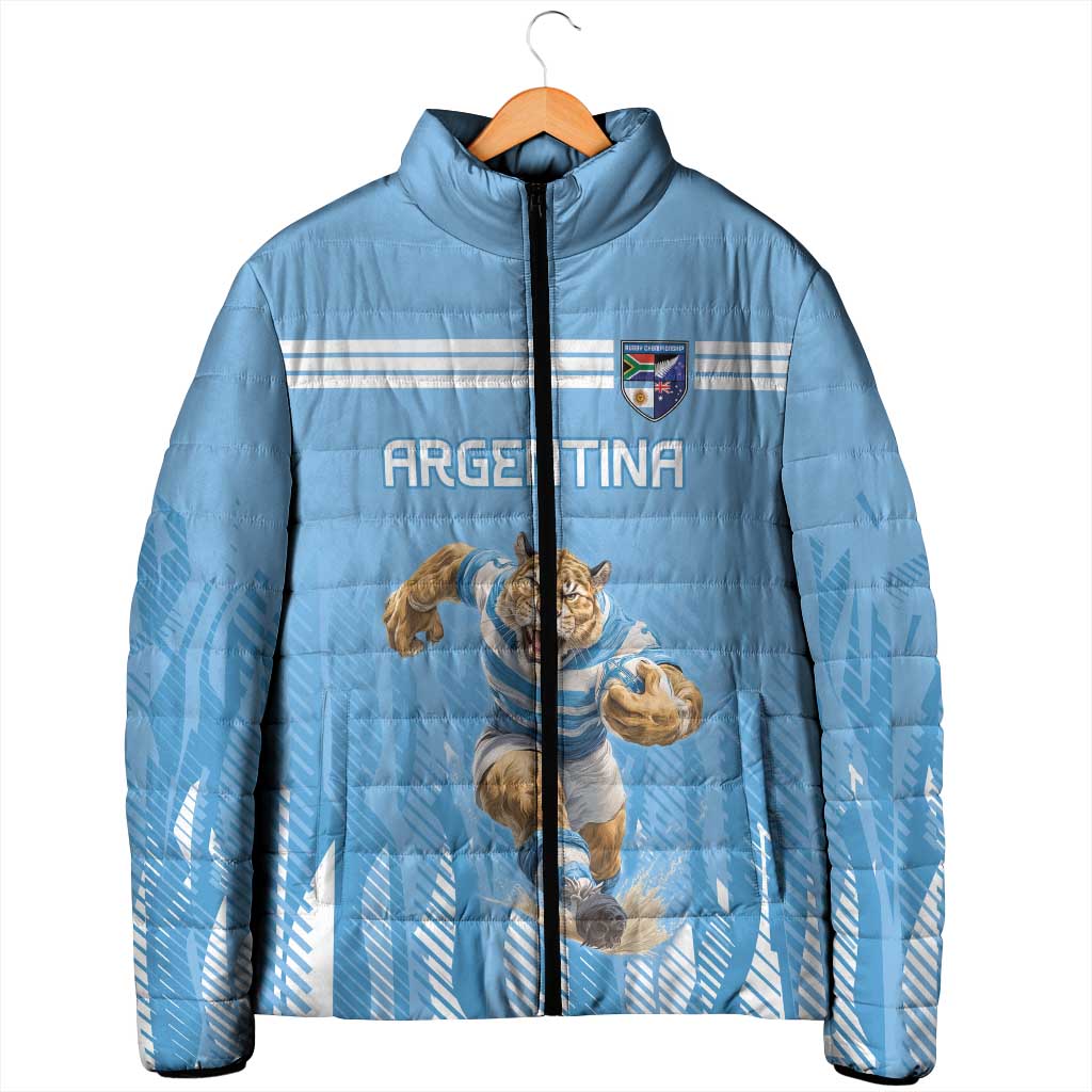Argentina Rugby Custom Padded Jacket Glory Be To Pumas - Wonder Print Shop