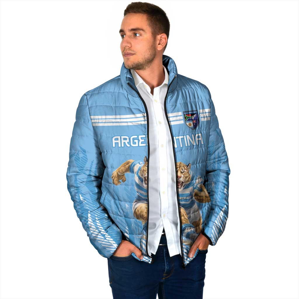 Argentina Rugby Custom Padded Jacket Glory Be To Pumas - Wonder Print Shop