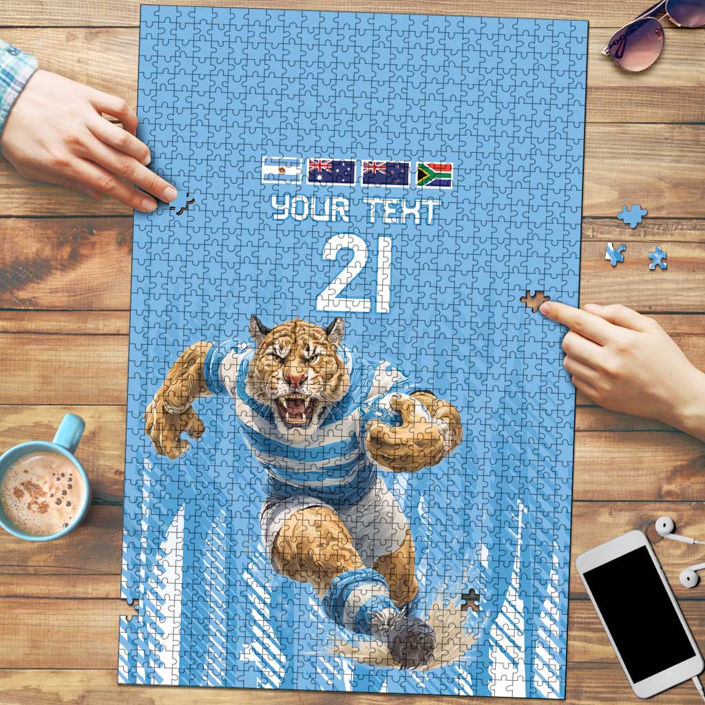 Argentina Rugby Custom Puzzle Glory Be To Pumas - Wonder Print Shop