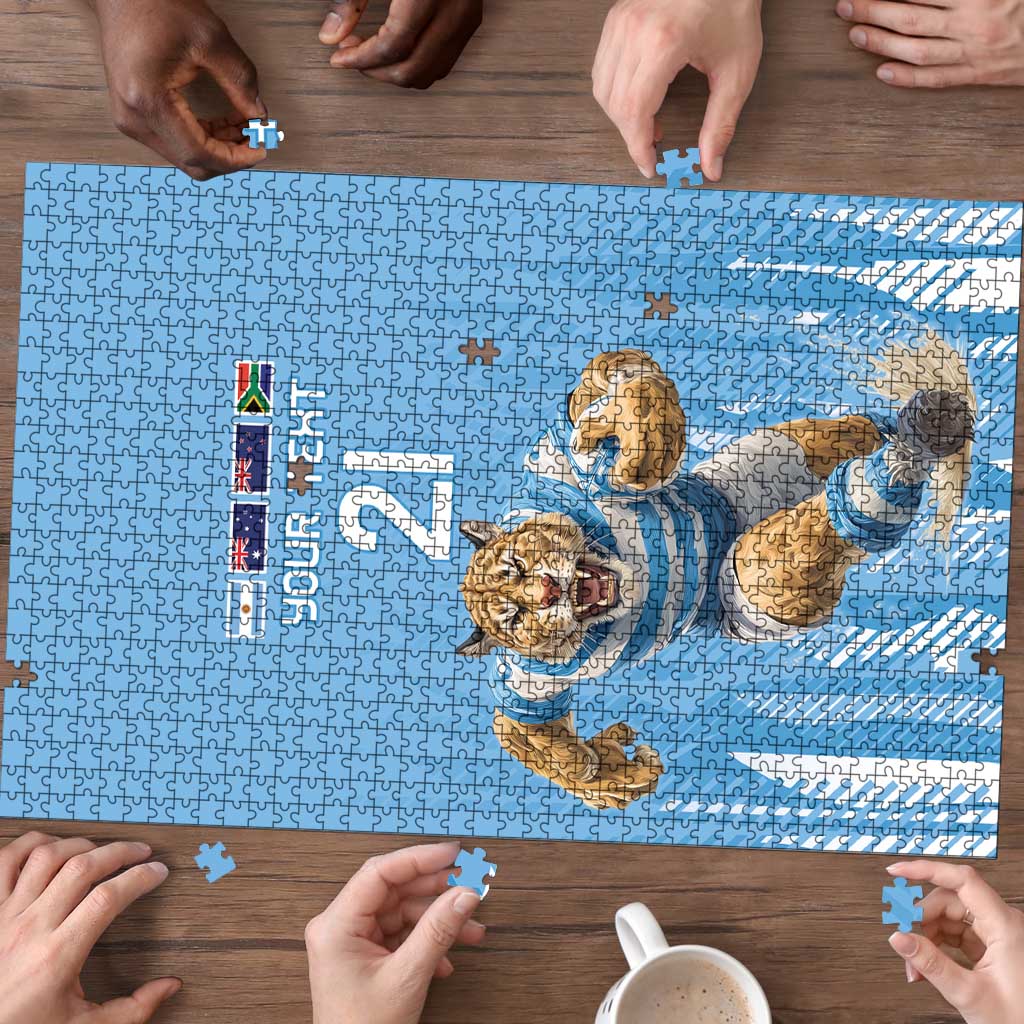 Argentina Rugby Custom Puzzle Glory Be To Pumas - Wonder Print Shop