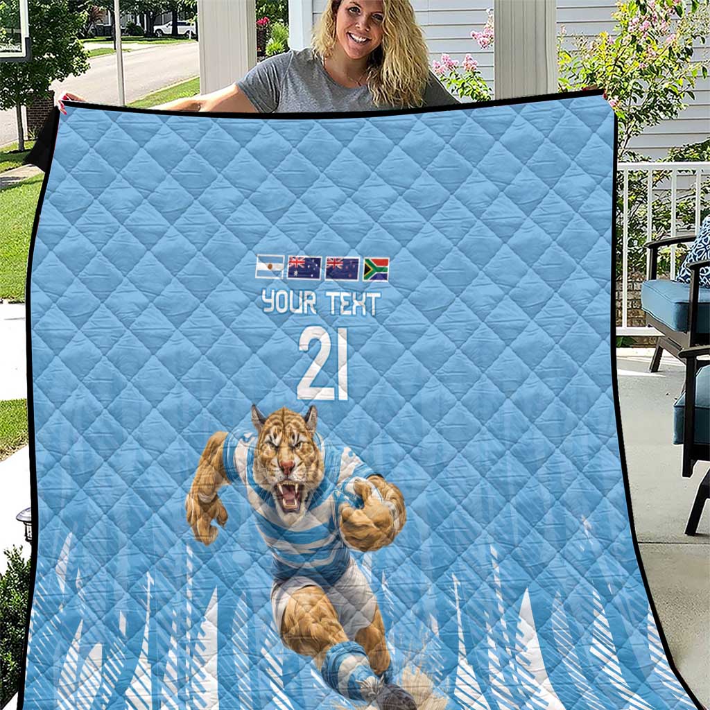 Argentina Rugby Custom Quilt Glory Be To Pumas - Wonder Print Shop