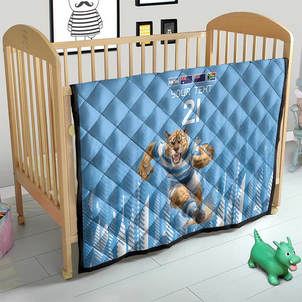 Argentina Rugby Custom Quilt Glory Be To Pumas - Wonder Print Shop