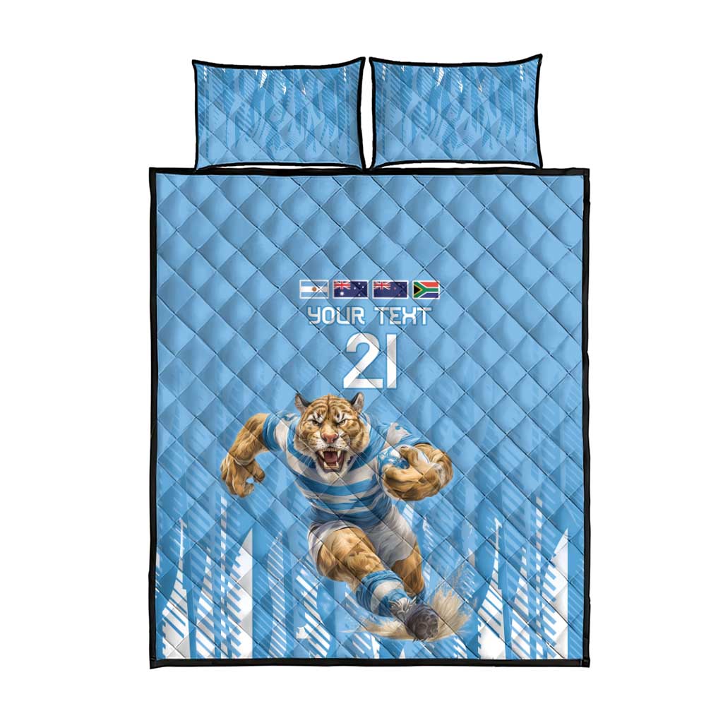 Argentina Rugby Custom Quilt Bed Set Glory Be To Pumas - Wonder Print Shop