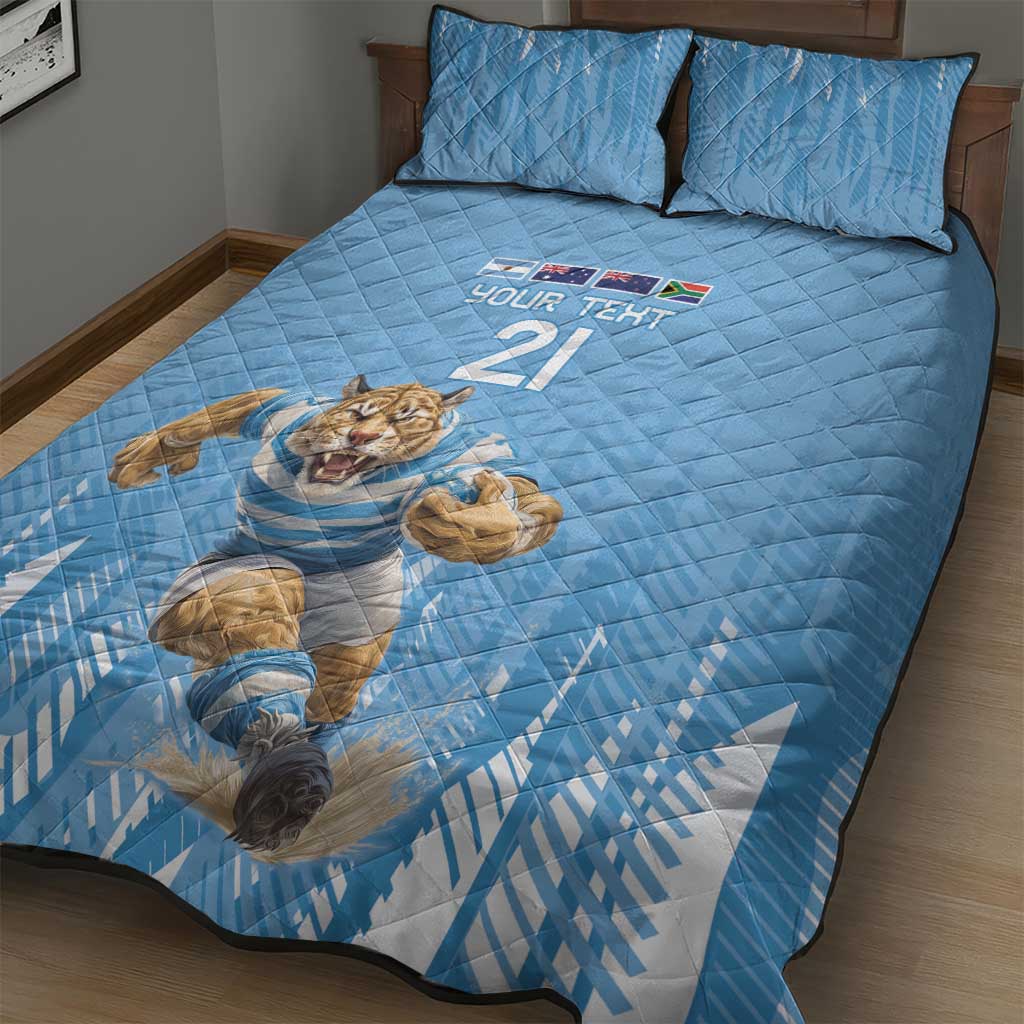 Argentina Rugby Custom Quilt Bed Set Glory Be To Pumas - Wonder Print Shop
