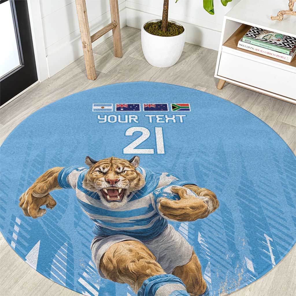 Argentina Rugby Custom Round Carpet Glory Be To Pumas - Wonder Print Shop