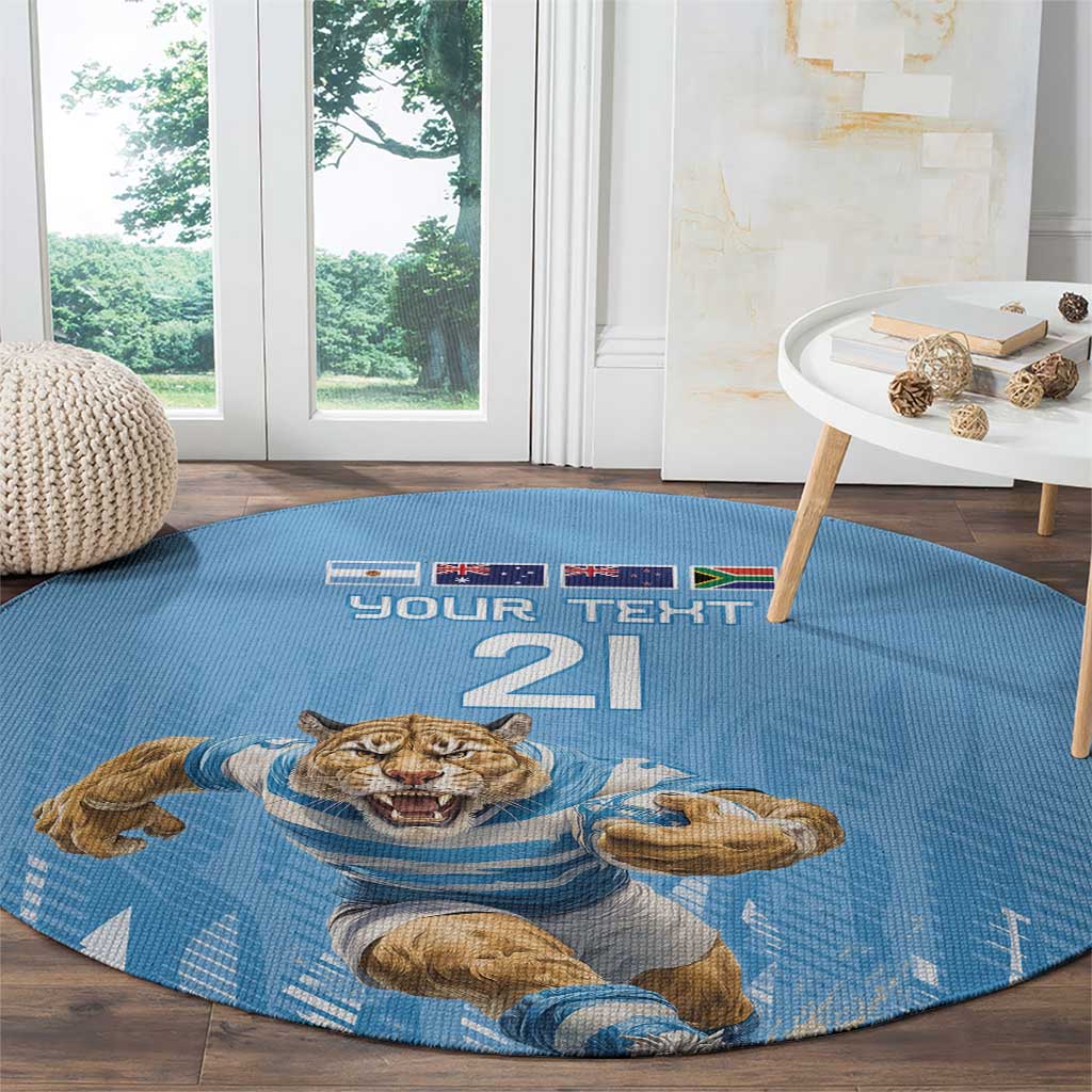 Argentina Rugby Custom Round Carpet Glory Be To Pumas - Wonder Print Shop