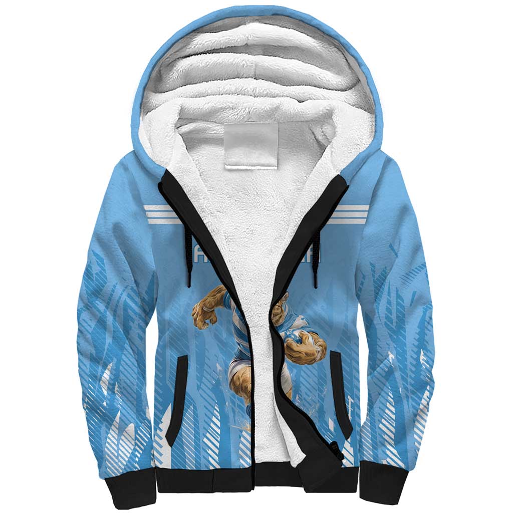 Argentina Rugby Custom Sherpa Hoodie Glory Be To Pumas - Wonder Print Shop