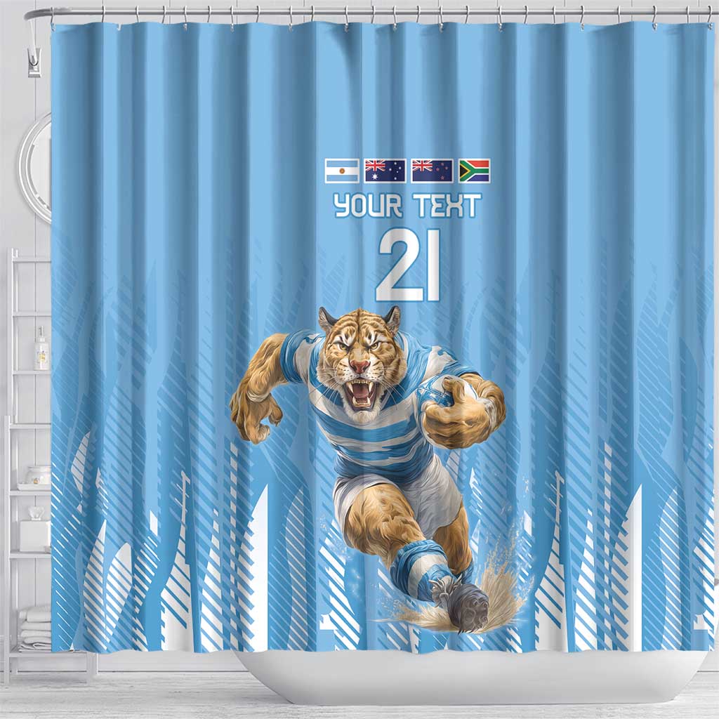 Argentina Rugby Custom Shower Curtain Glory Be To Pumas - Wonder Print Shop