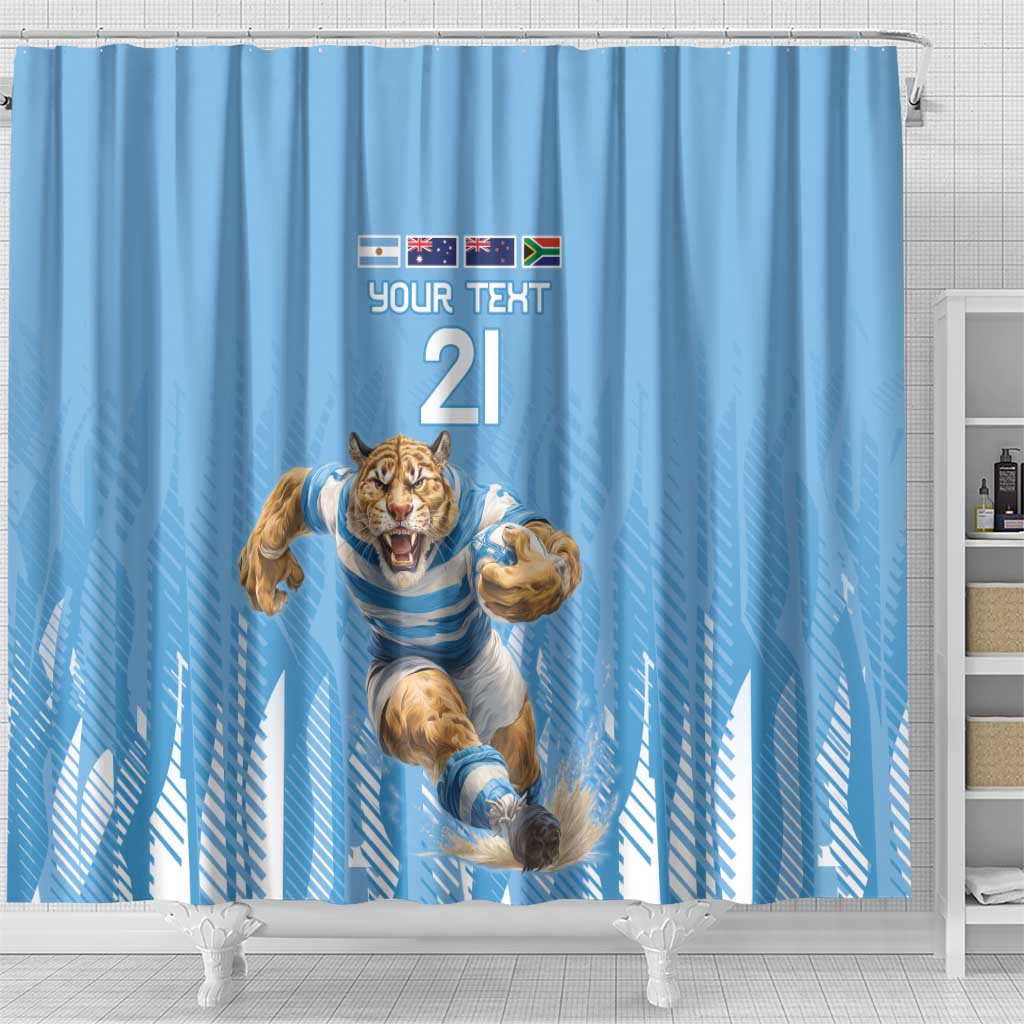 Argentina Rugby Custom Shower Curtain Glory Be To Pumas - Wonder Print Shop